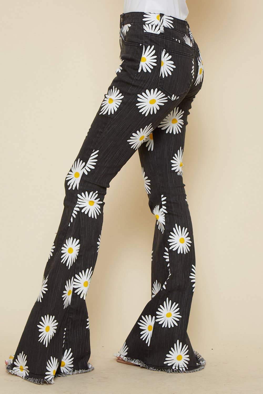 Daisy Printed Denim Flare Jeans