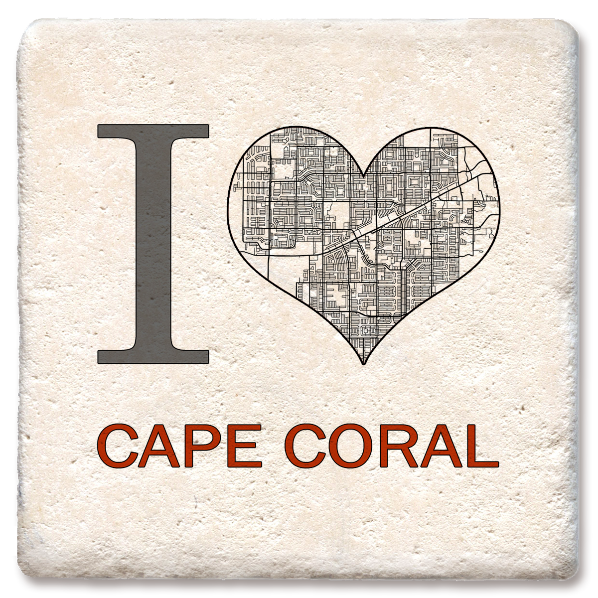 Custom I Heart City Map Coaster