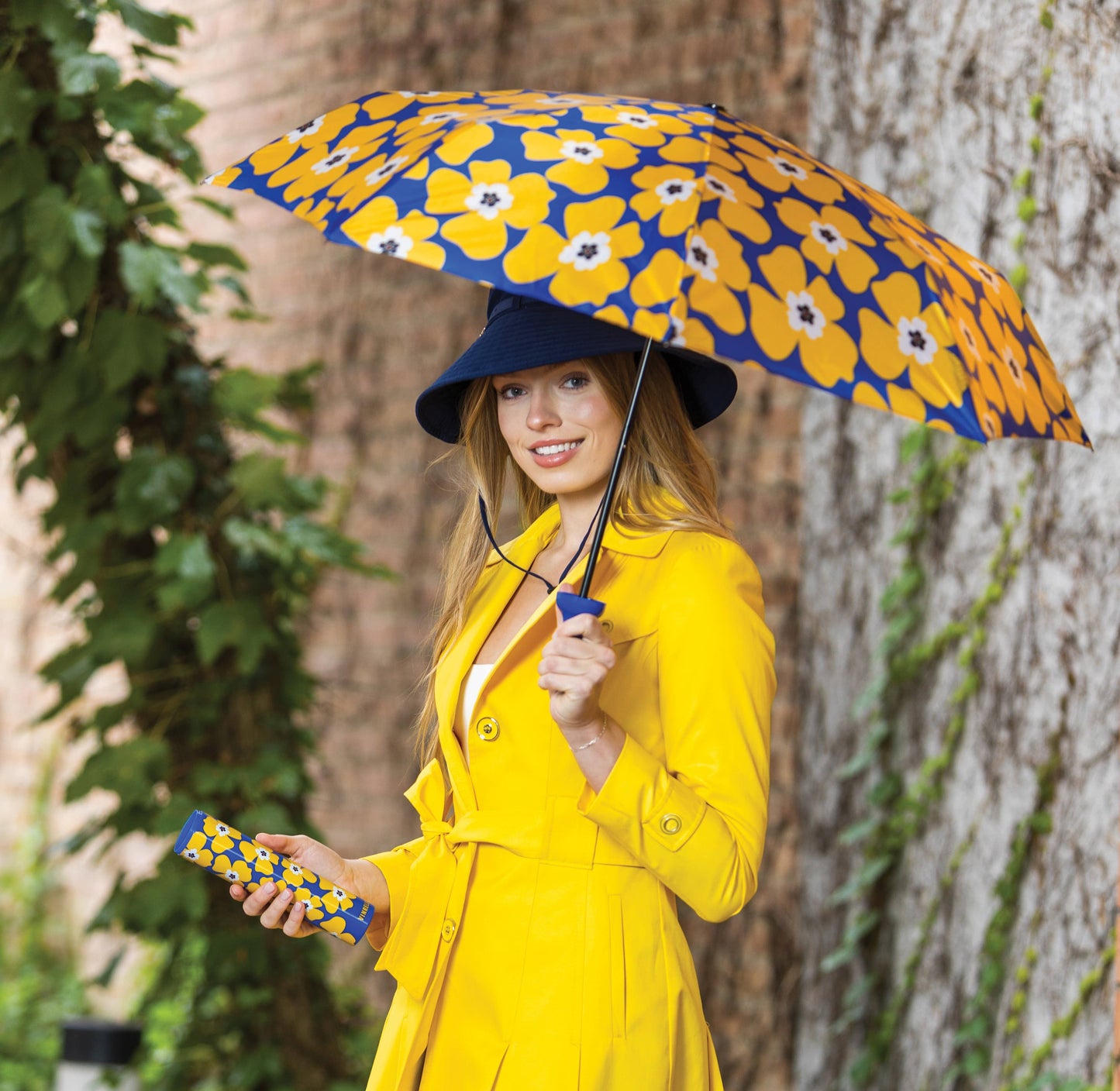 Nikki on Blue Bottle Umbrella
