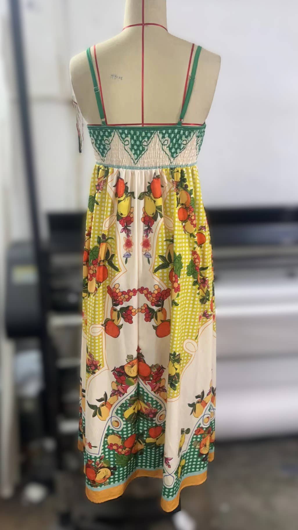 Suspenders Plant Floral Print Dress
