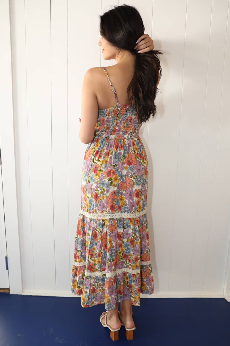 Multi Color Floral Maxi Dress