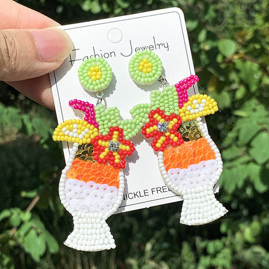 Dangle Earrings-Tropical Glow Cocktail