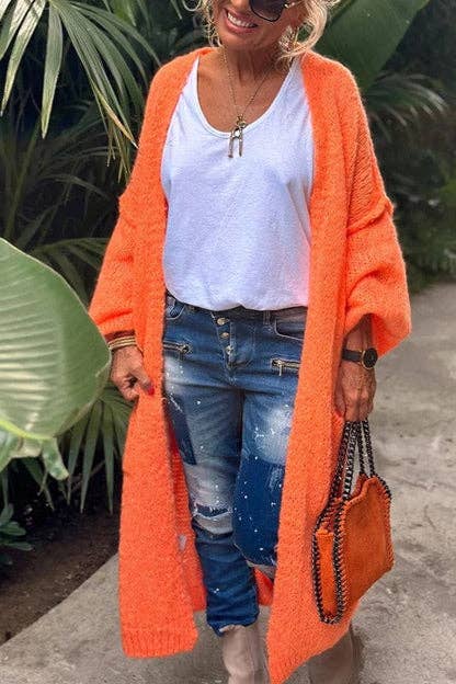 Love & Peace Exposed Seam Long Maxi Knit Cardigan