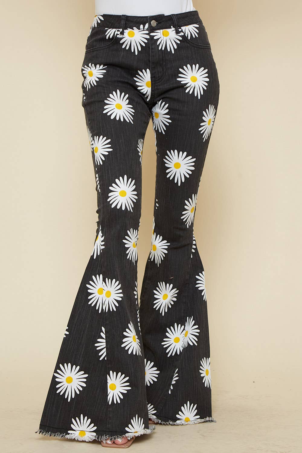 Daisy Printed Denim Flare Jeans