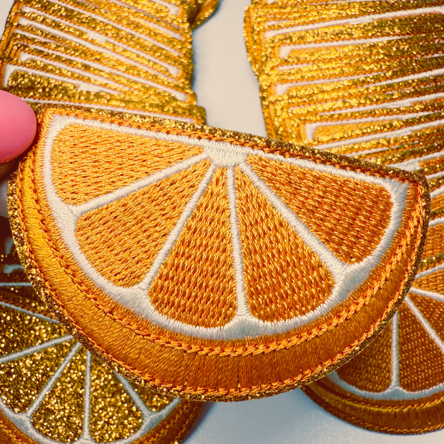 Embroidered Orange Hat Patches