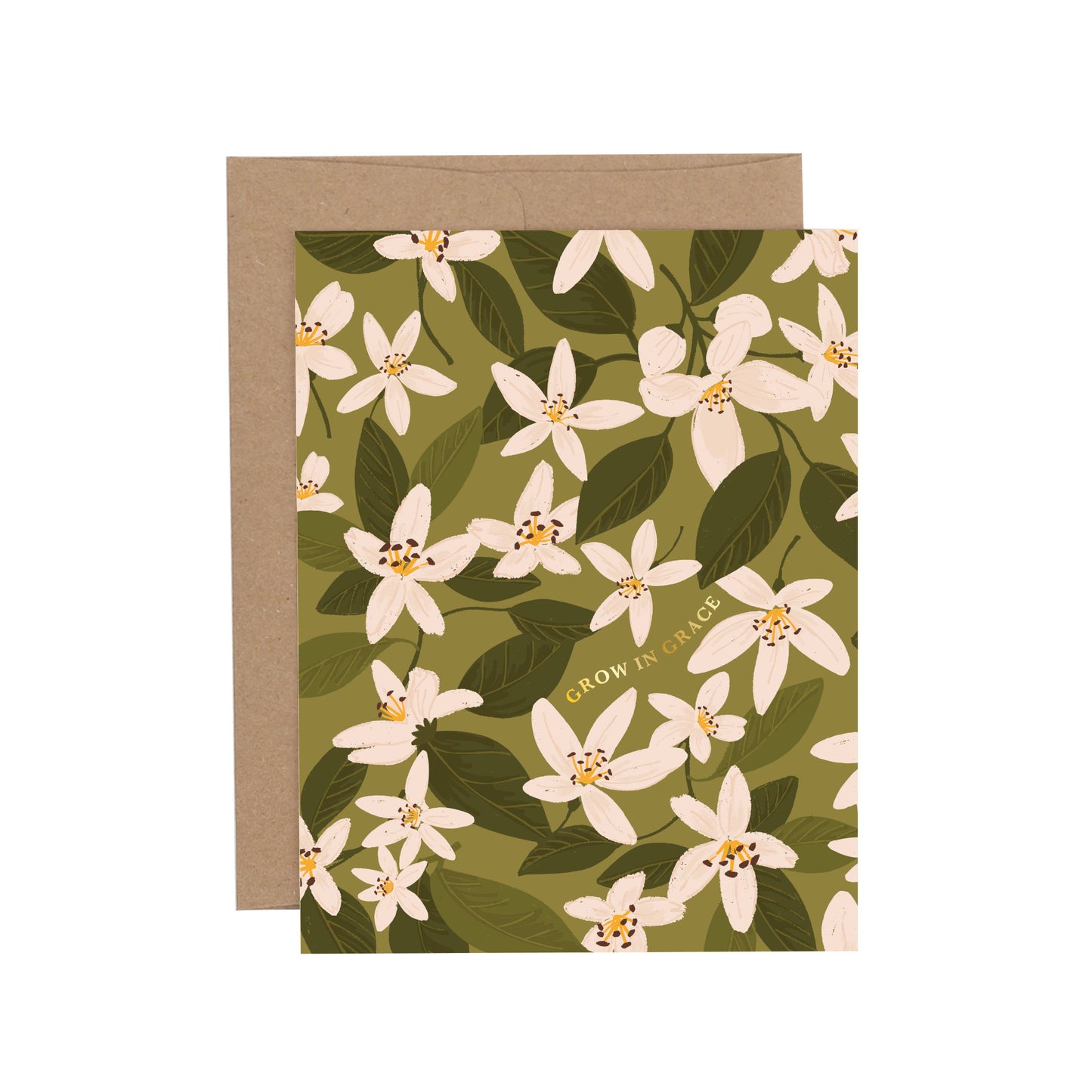 Grow in Grace Orange Blossom Greeting Card