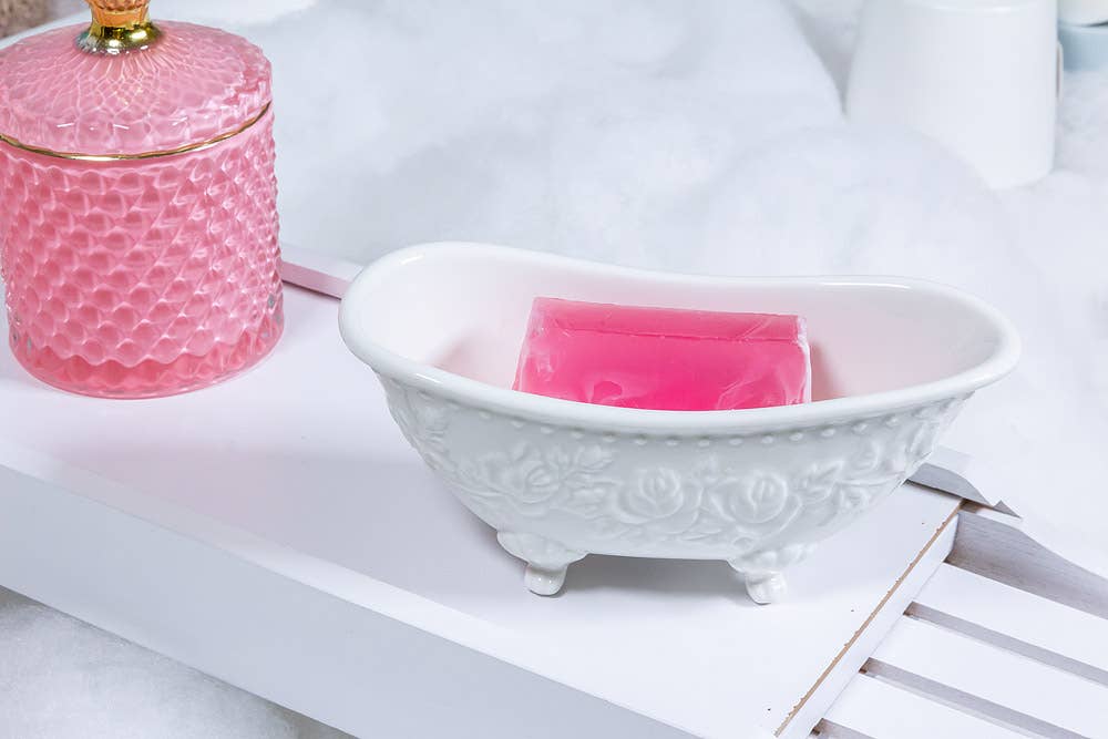 Bathtub Soap Dish-White-6.5"L-591