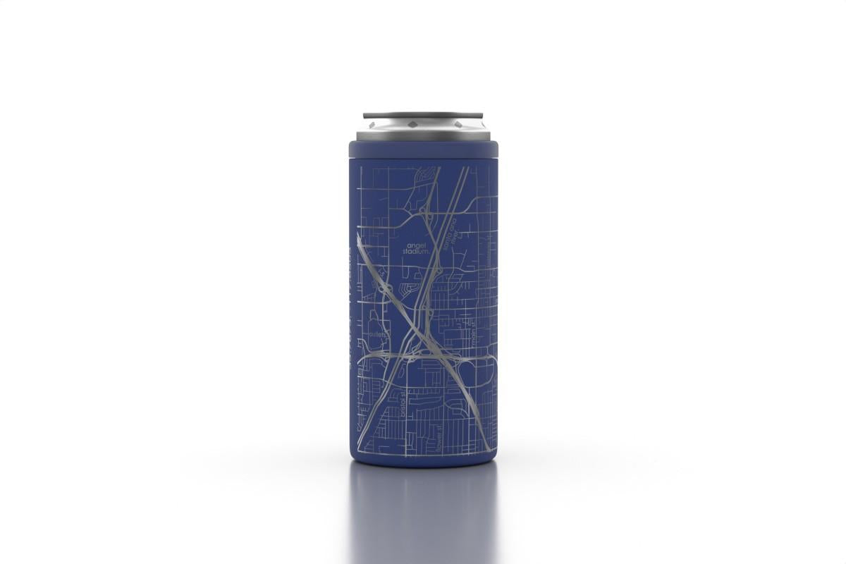Custom Etched Orange Map Insulated Slim Can Cooler (12oz)