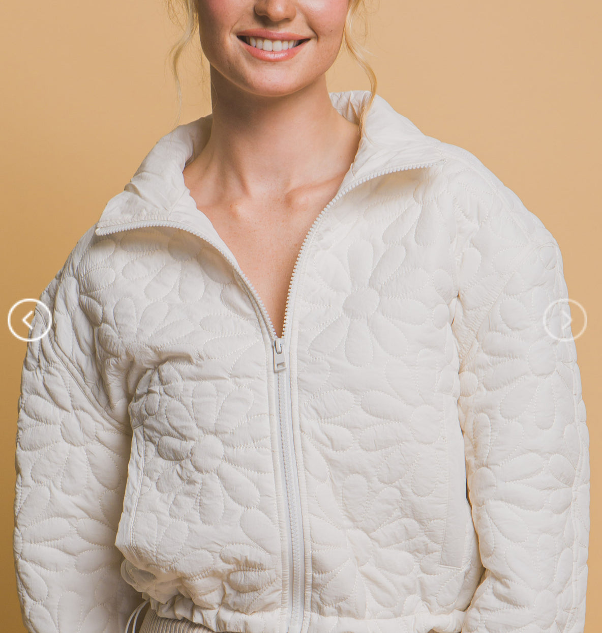 Floral Quilted Zip-Up Jacket