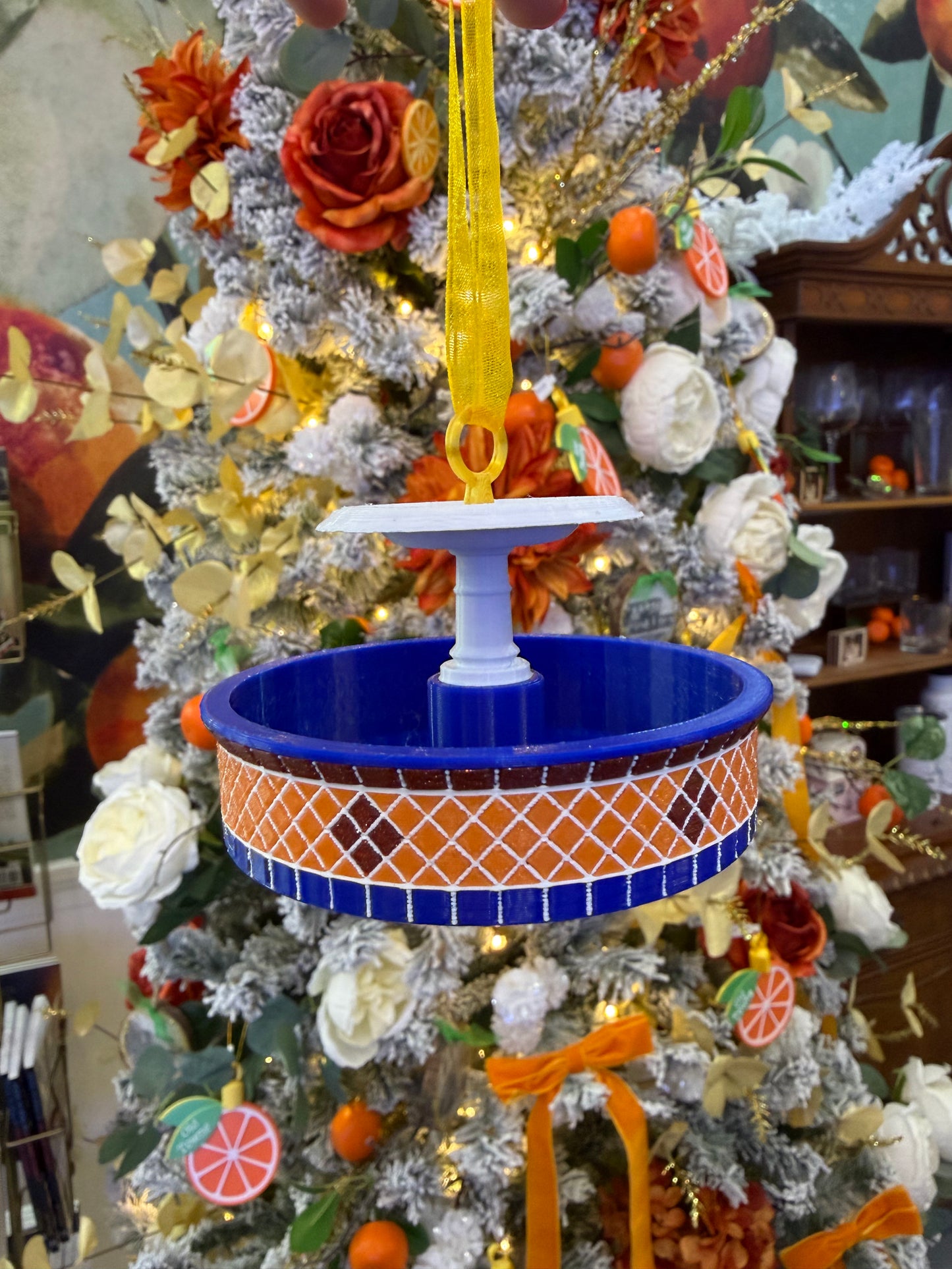 Custom Orange Fountain Ornament!