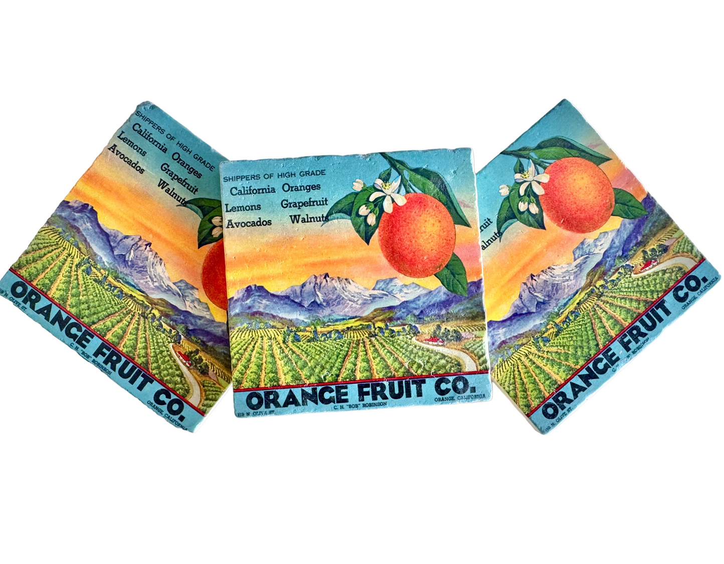 Orange Crate Label Coaster