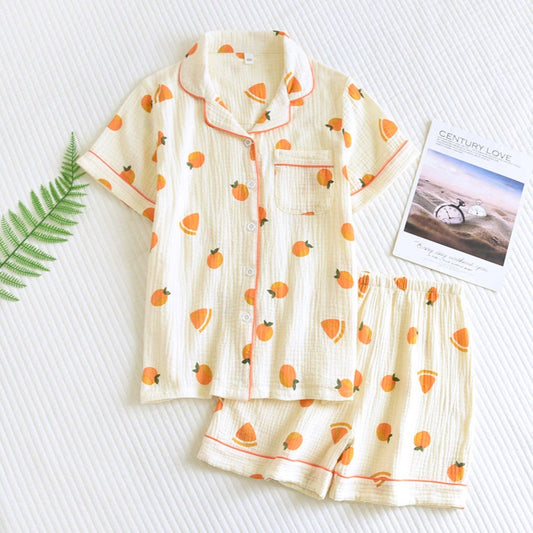 100% Cotton Orange Cutie Pajamas