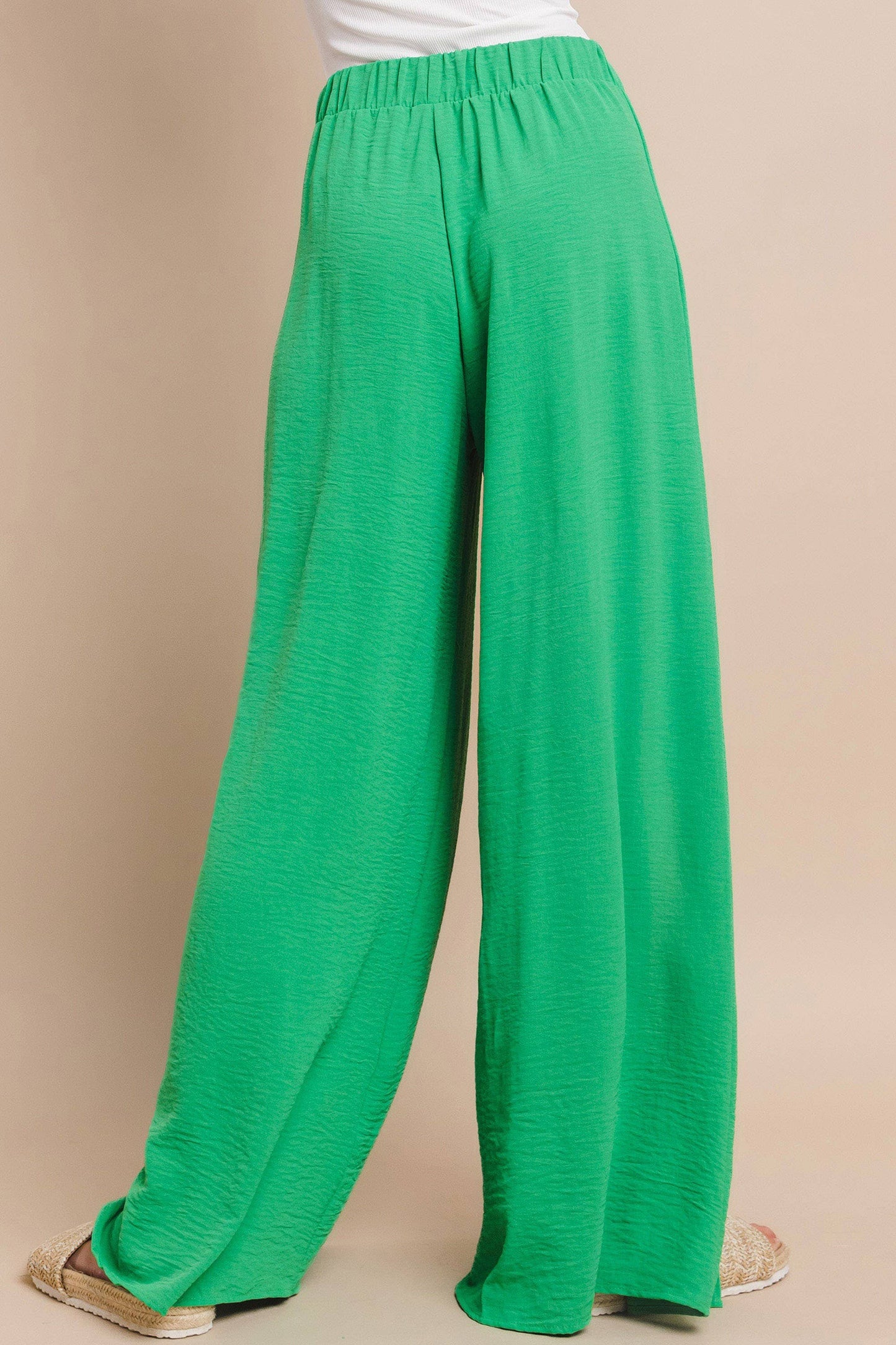 SOLID CREPE PALAZZO PANTS - ORANGE 2327