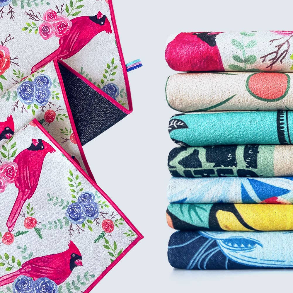 Blooming Charcoal Beach Towel