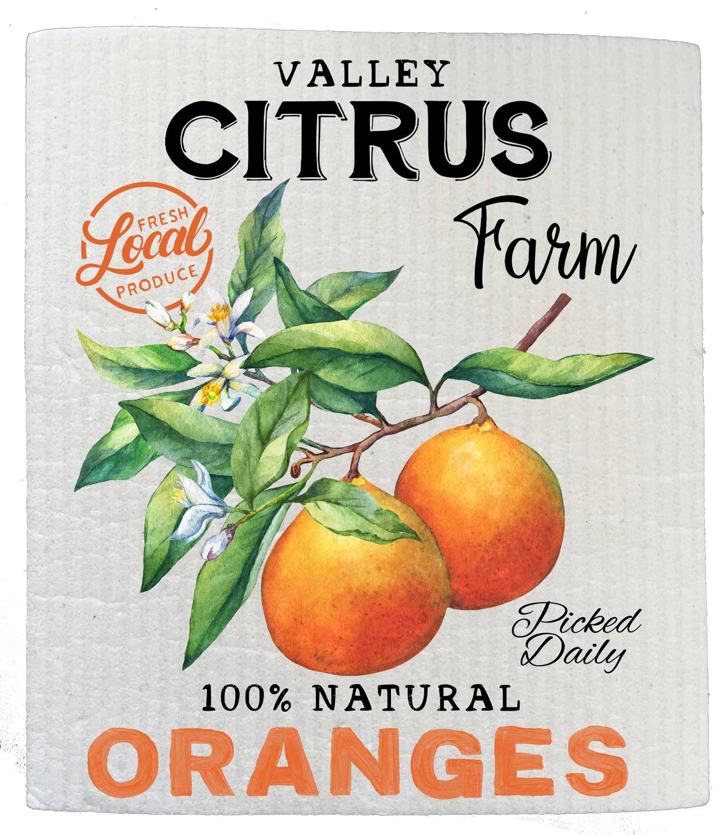 Citrus Oranges Kitchen Swedish Dish Cloth