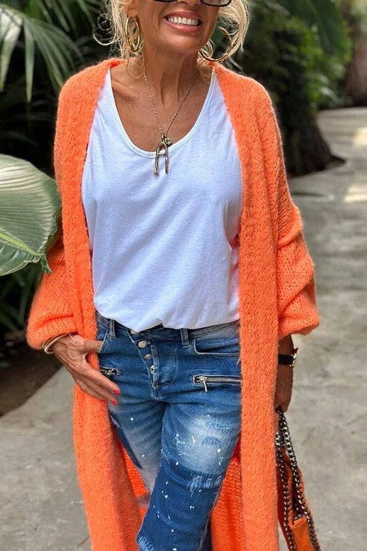 Love & Peace Exposed Seam Long Maxi Knit Cardigan