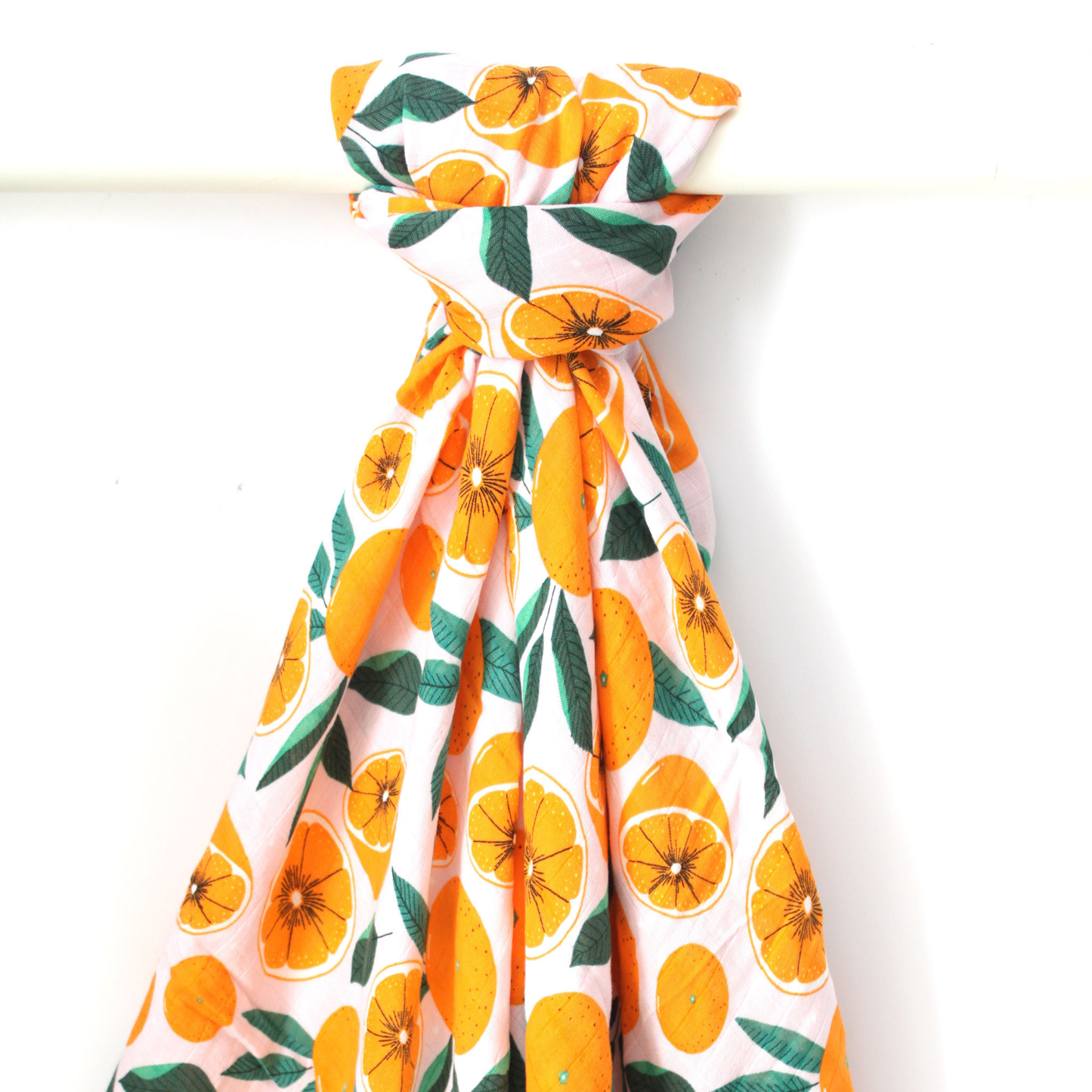 Bamboo Muslin Swaddle With Sliced Oranges