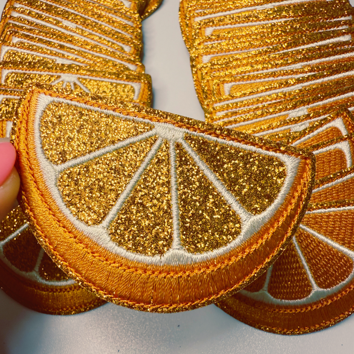 Embroidered Orange Hat Patches