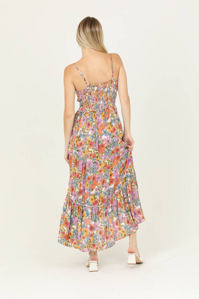 TWIST FRONT CUT OUT TIERED MAXI DRESS