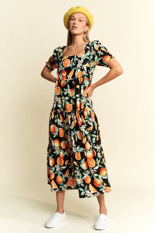 Orange Grove Dress with Pockets