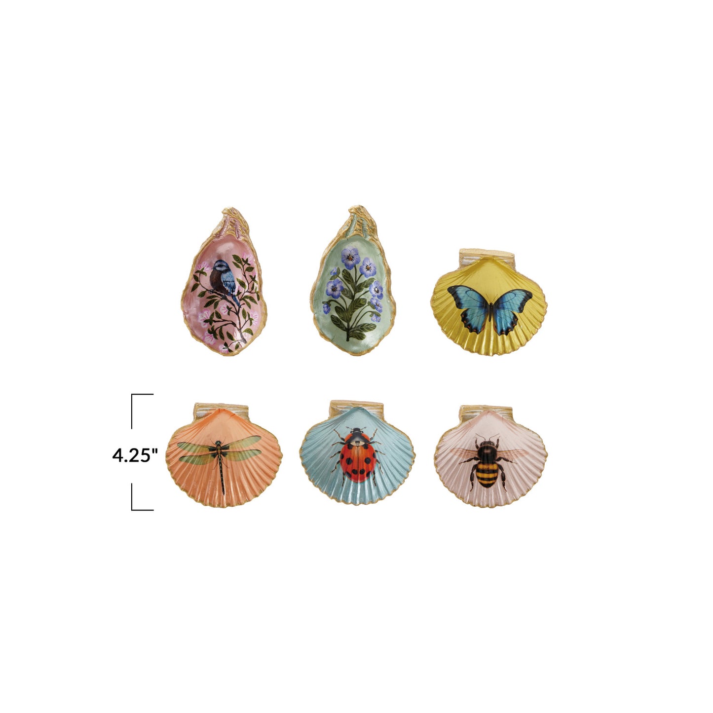 Shell Shaped Flora & Fauna Magnets