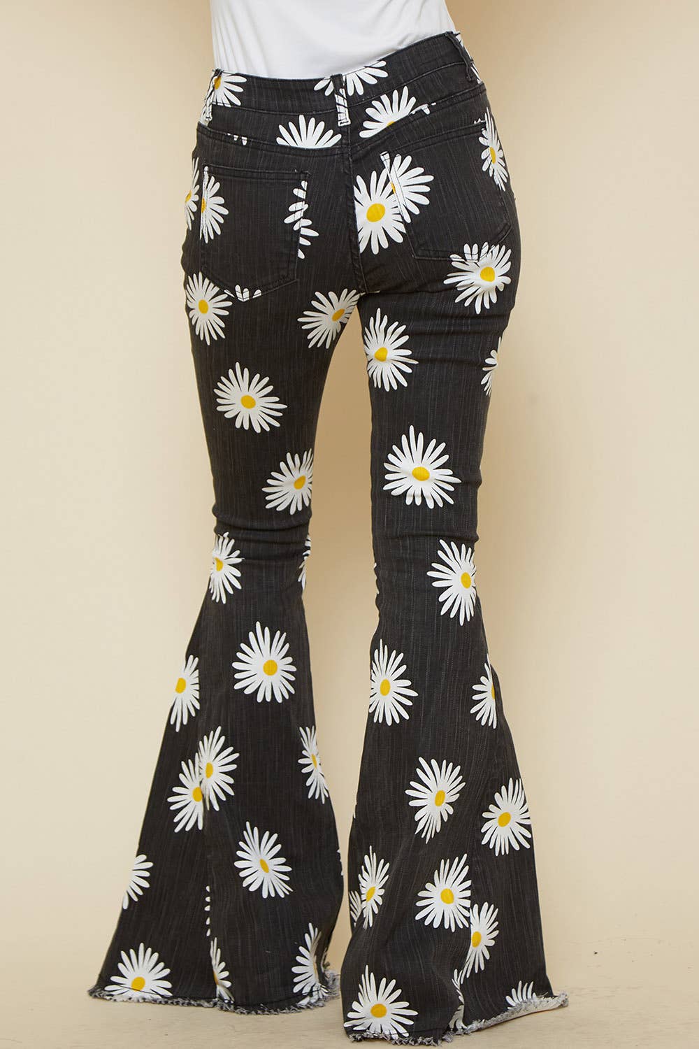 Daisy Printed Denim Flare Jeans