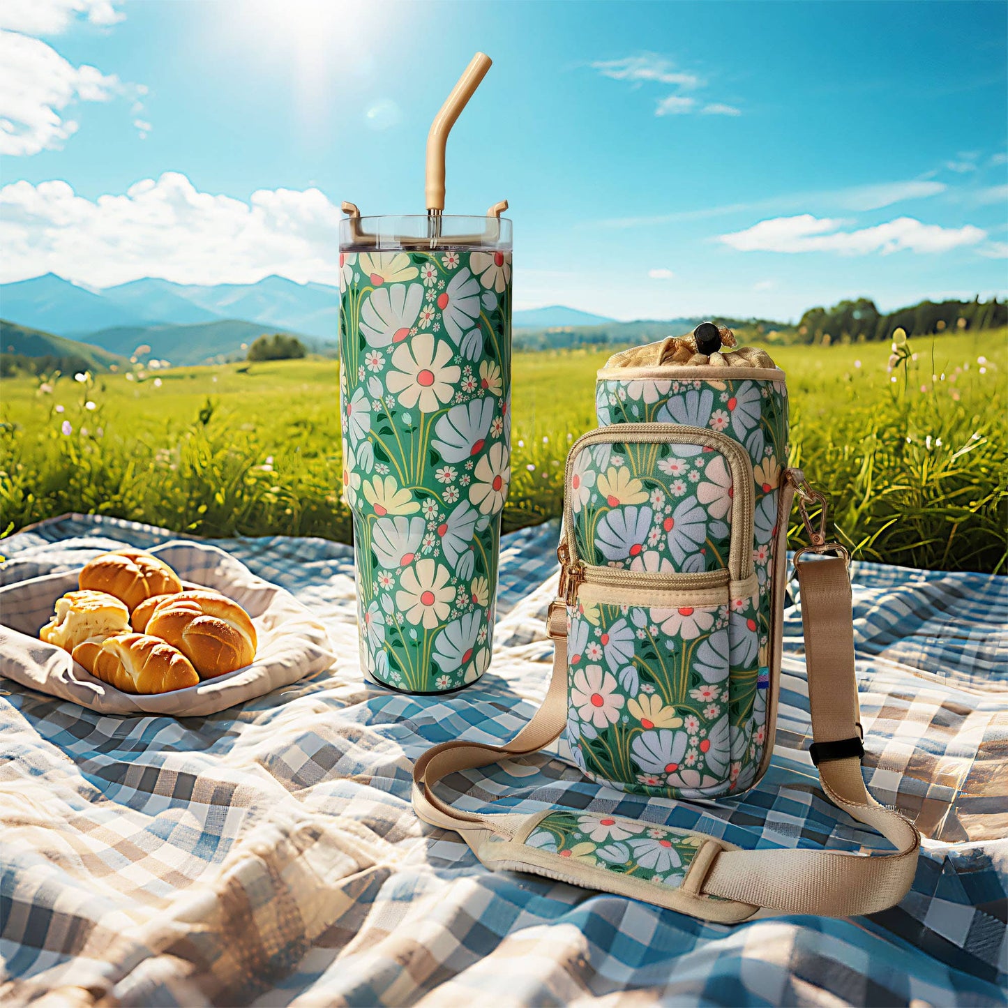 Wild Daisy 30oz Insulated Tumbler with Straw