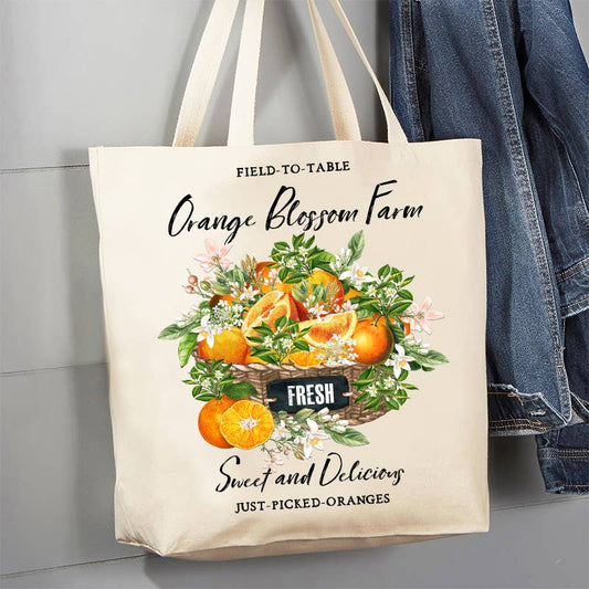 Country Orange Blossom Farm 12 oz Canvas Tote Bag