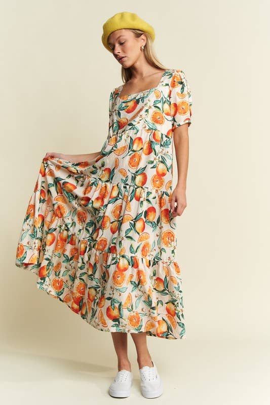 Orange Grove Dress with Pockets