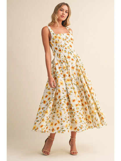Flower Print Midi Dress