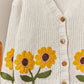 Sunflower Embroidered V Neck Cardigan