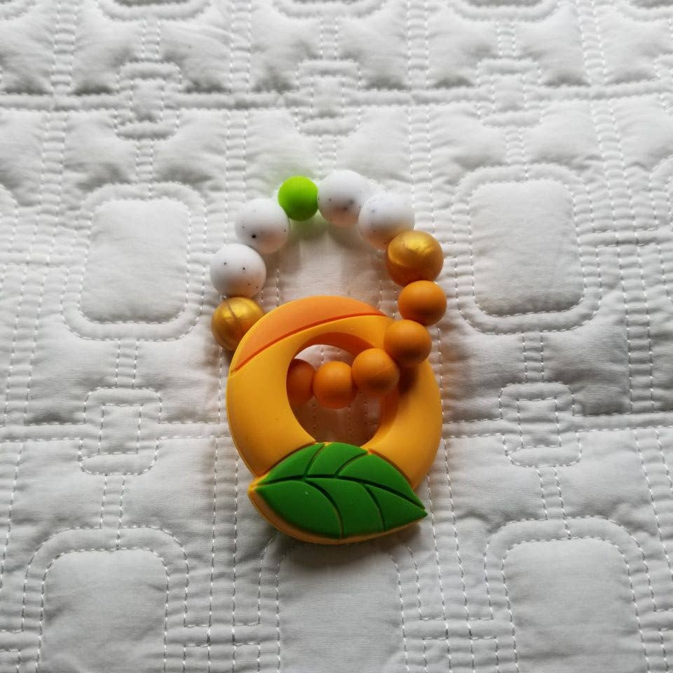 Fruits Orange Silicone Teether Rattles