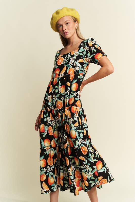 Orange Grove Dress with Pockets