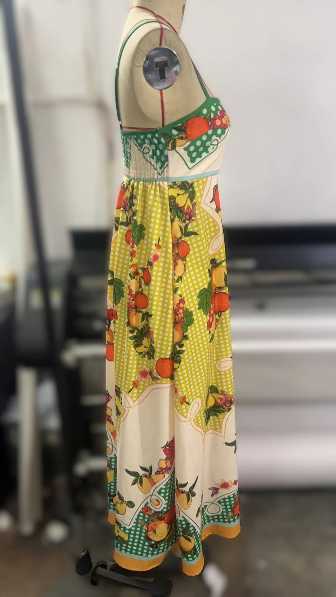 Suspenders Plant Floral Print Dress