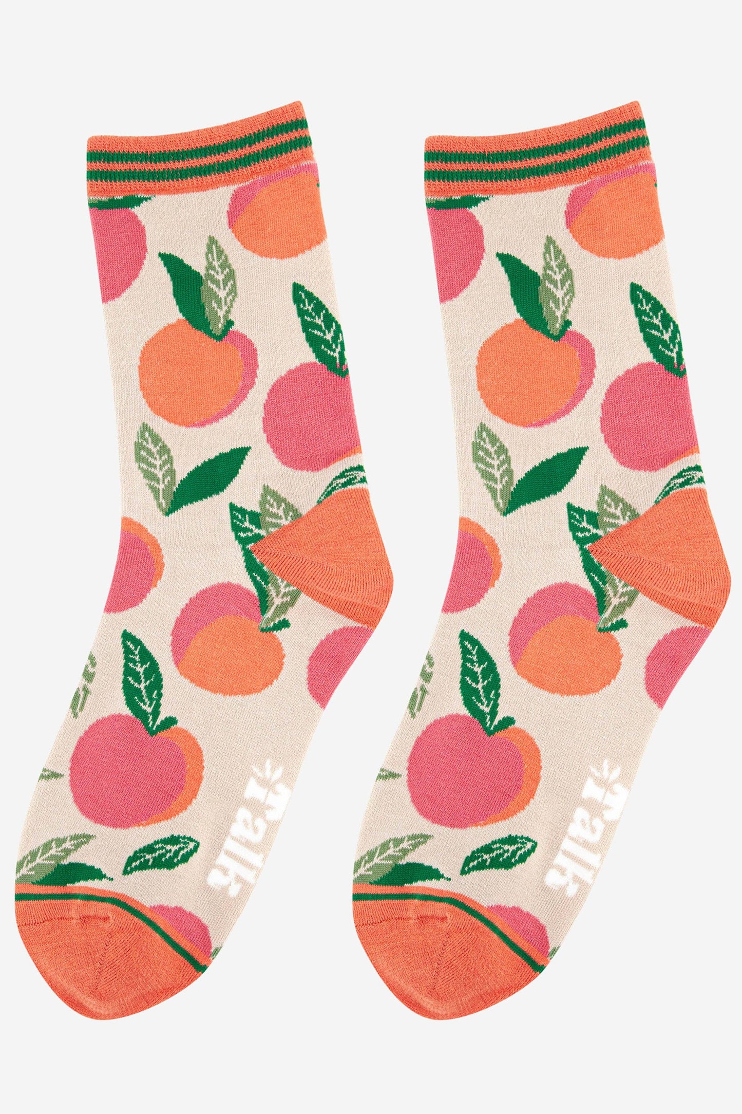 Women's Peach Print Bamboo Socks: UK 3-7 | EU 36-40
