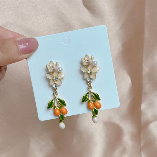 Orange Drop Earrings