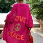 Love & Peace Exposed Seam Long Maxi Knit Cardigan
