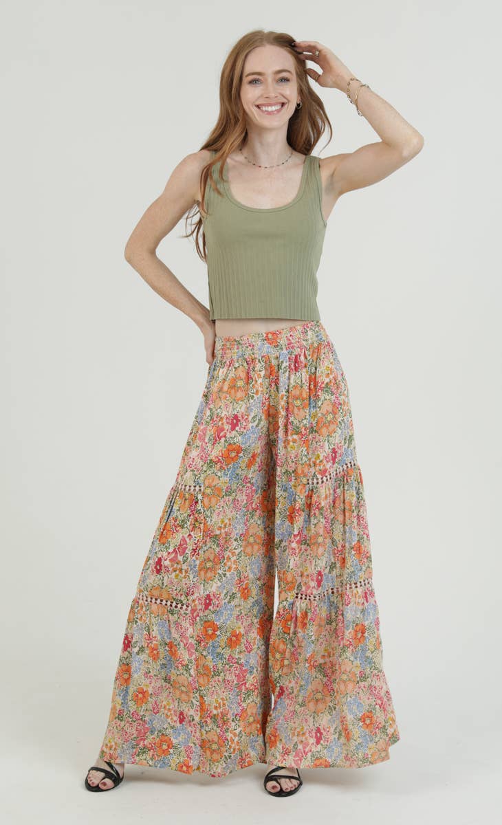 Flower Wide Leg Pants