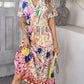 Bohemian Casual High-Waisted Color Block Dress DY327