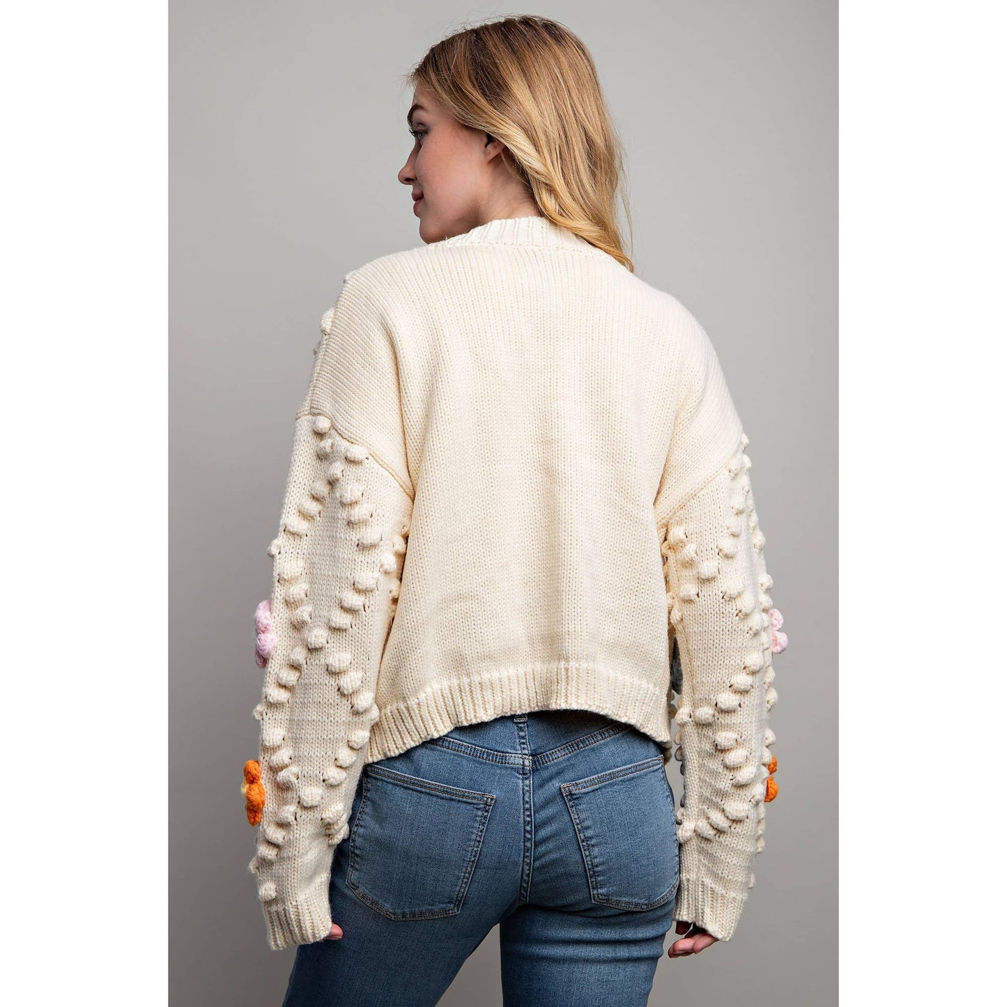 SWEET 3D FLOWER KNITTING CARDIGAN