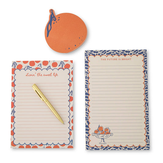 Orange List Pad with Pen