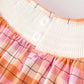 Pumpkin Bow Ghost Smock Embroidered Plaid Girls Dress