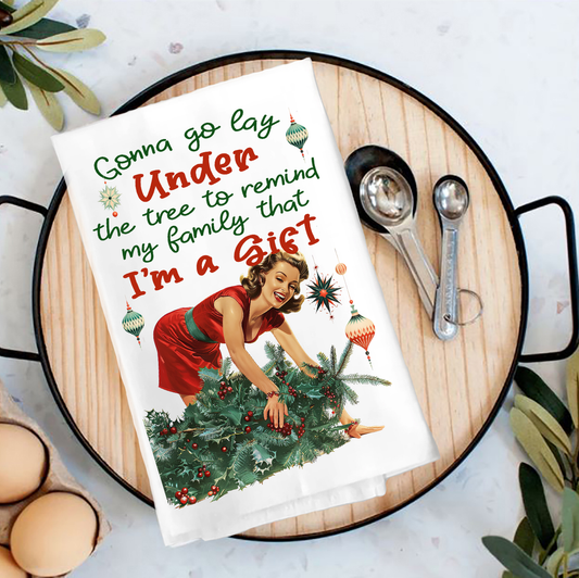 Christmas I am the Gift Tea Towel