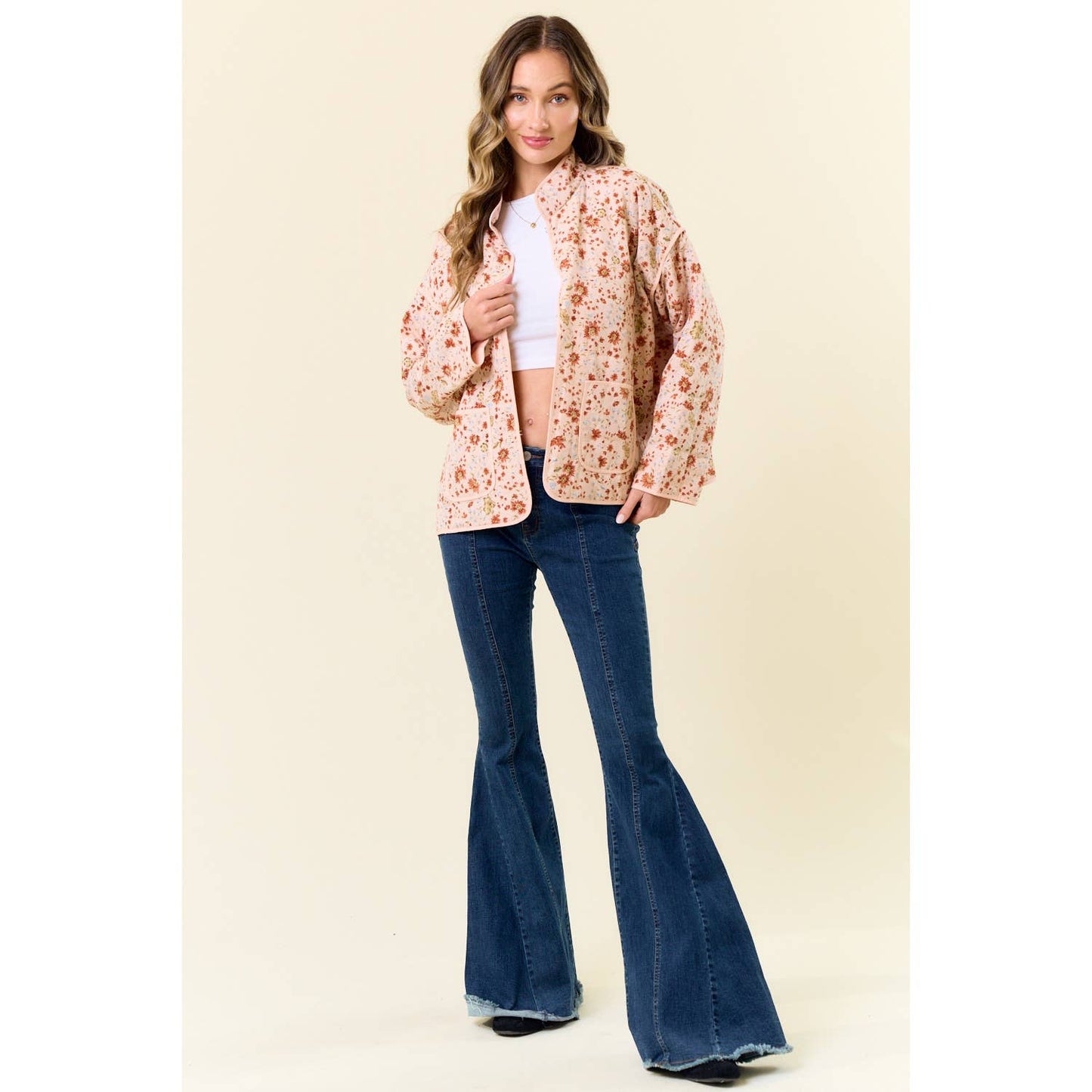 Floral Print Quilt Jacket