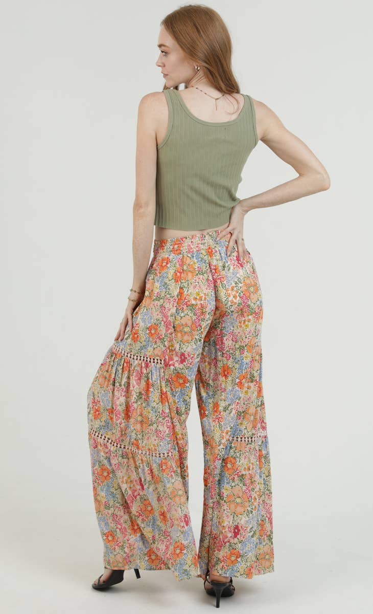 Flower Wide Leg Pants