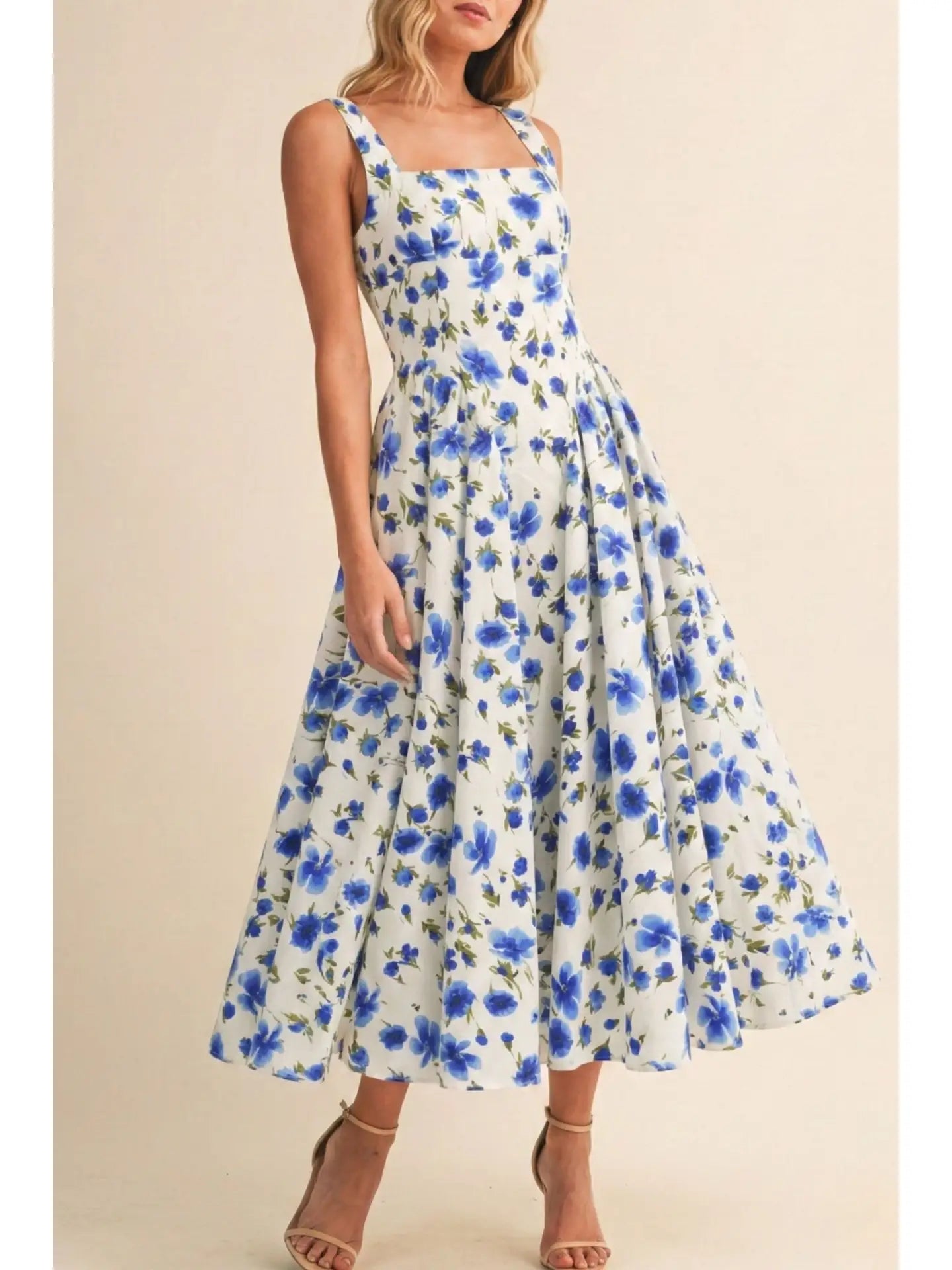 Flower Print Midi Dress