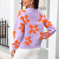 Pullover Floral Plus-Size Sweater