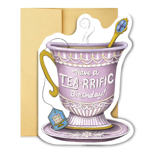 Tea-rrific Birthday Teacup Diecut Card