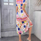 Bohemian Casual High-Waisted Color Block Dress DY327