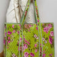 Botanical Velvet Quilted Tote Bag